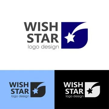 Logo design Wish star, vector EPS10 Illustrazione stock