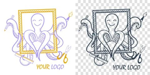 Logo  development octopus Stock Illustration