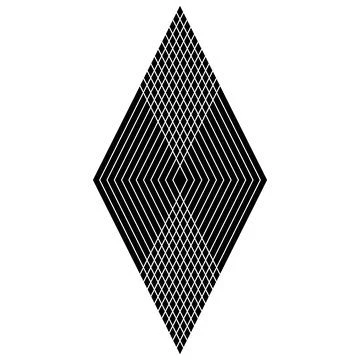 Logo diamond grid optical illusion with concentric lines and visual depth Stock Illustration