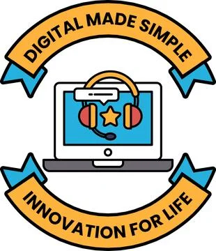 A logo for digital made simple innovation for life Illustrazione stock