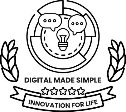 A logo for digital made simple innovation for life 库存插图
