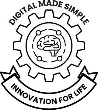 A logo for digital made simple innovation for life Stock Illustration