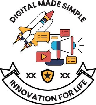 A logo for digital made simple, innovation for life Stock Illustration