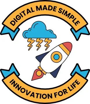 A logo for digital made simple innovation for life 스톡 일러스트