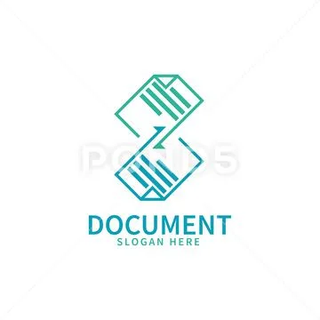 Logo document. Sheets of paper with arrows depicts the exchange of ...