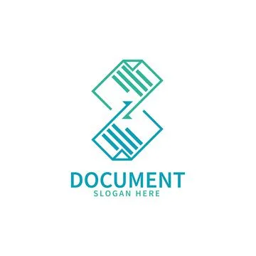 Logo document. Sheets of paper with arrows depicts the exchange of documents. Stock Illustration