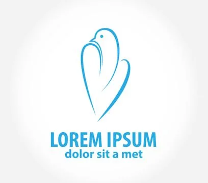 Logo dove flying vector design template. bird abstract Stock Illustration