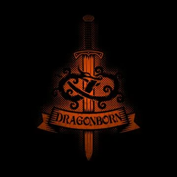 	Logo with dragon and sword Stock Illustration