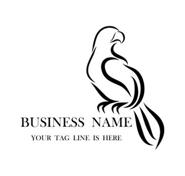 Logo of eagle that is hanging on a branch eps 10 Stock Illustration