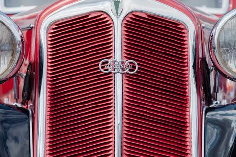 Logo of elegance red Audi Front 225 Roadster Stock Photos