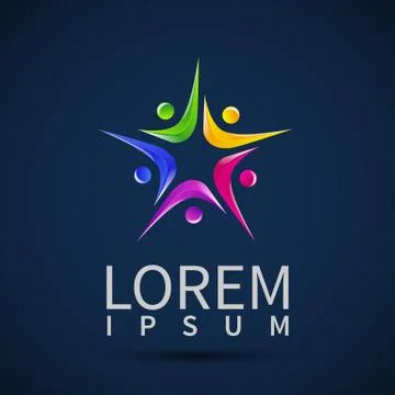 Logo element Abstract people icon Design Stock Illustration