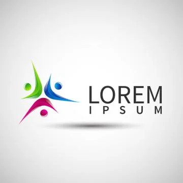 Logo element Abstract people icon Design Stock Illustration