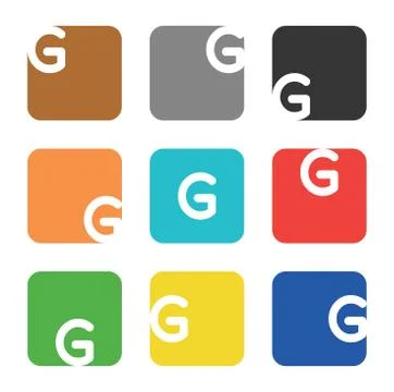 Logo element, letter G in square Stock Illustration