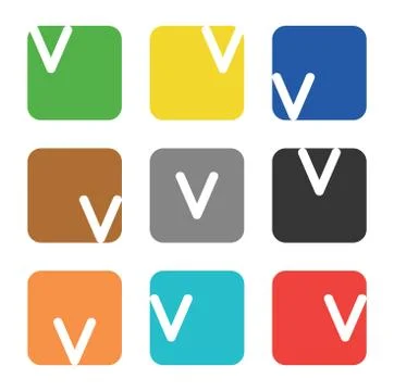 Logo element, letter V in square Stock Illustration