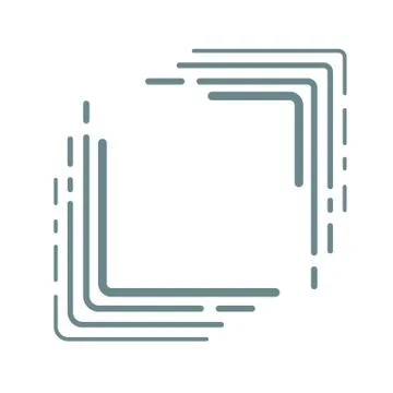 Logo element. Vector illustration of incomplete square element made with line Stock Illustration