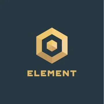 Logo element volume and flat polygon style vector icon of high-quality beautiful Illustrazione stock