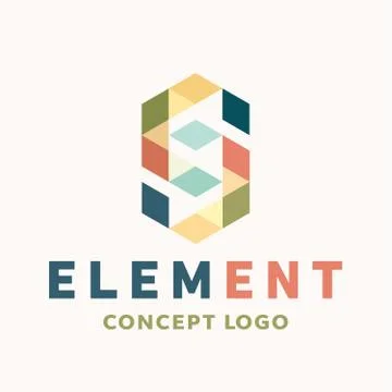 Logo element volume and flat polygon style vector icon of high-quality beautiful Stock Illustration