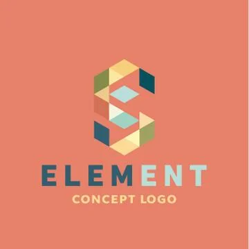 Logo element volume and flat polygon style vector icon of high-quality beautiful Stock Illustration
