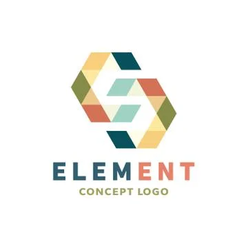 Logo element volume and flat polygon style vector icon of high-quality beautiful Stock Illustration