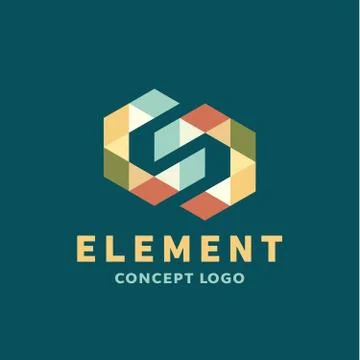 Logo element volume and flat polygon style vector icon of high-quality beautiful Stock Illustration