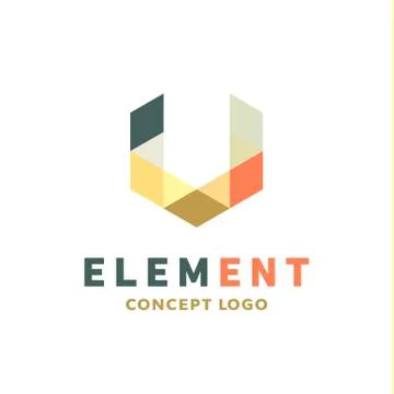 Logo element volume and flat polygon style vector icon of high-quality beautiful Stock Illustration