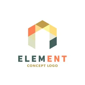 Logo element volume and flat polygon style vector icon of high-quality beautiful Stock Illustration