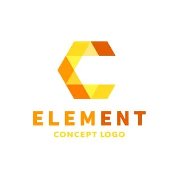 Logo element volume and flat polygon style vector icon of high-quality beautiful Stock Illustration