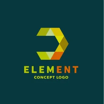 Logo element volume and flat polygon style vector icon of high-quality beautiful Stock Illustration