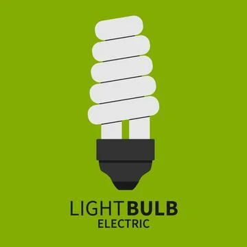 Logo energy saving light bulb with text Stock Illustration