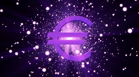 The logo of euro in digital space Stock-Footage 22340341