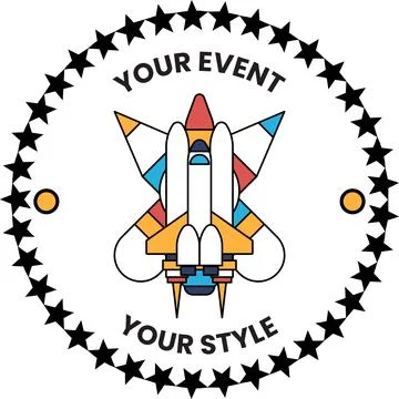 A logo for an event that is called "Your Event Your Style" Stock Illustration