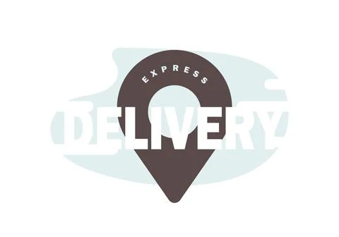 Logo for express delivery. Location tag. Vector illustration. Stock Illustration