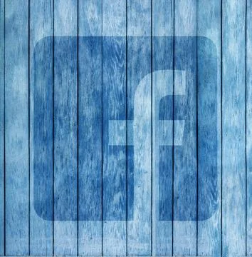 Logo facebook on planks texture Illustrazione stock