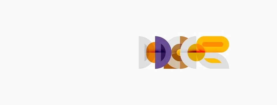 Logo features abstract overlapping shapes, purple, orange hues. Minimalist Stock Illustration