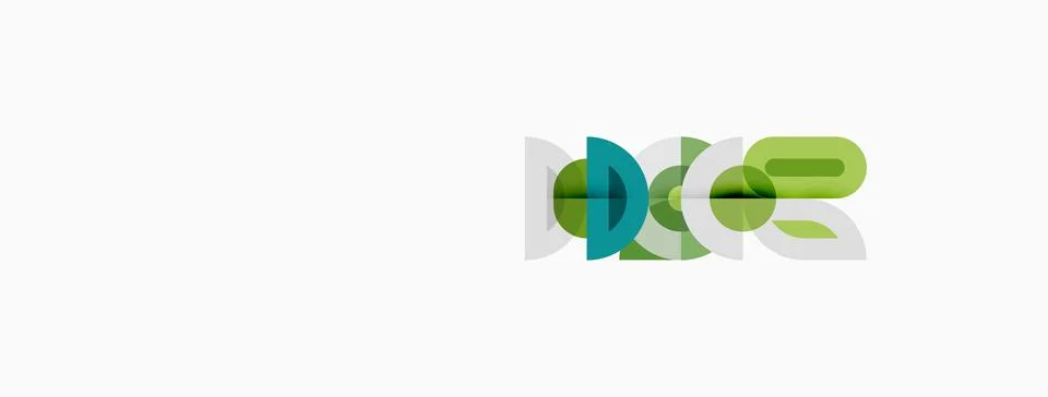 Logo features abstract shapes, overlapping circles, curved lines. Green, teal Stock Illustration