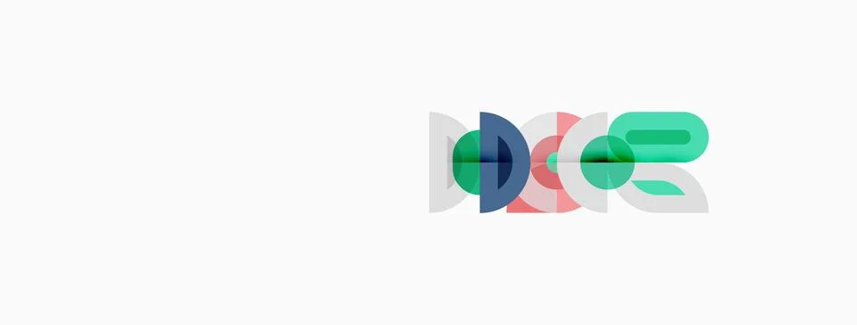 Logo features abstract shapes, overlapping circles, curved lines. Colors in.. Stock Illustration