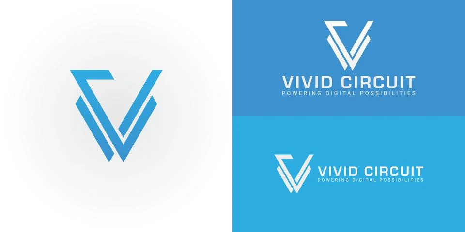 The logo features interconnected lines forming the VC initials Stock Illustration