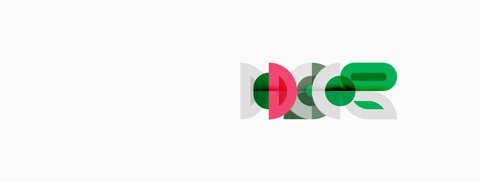 Logo features overlapping circles, pink, green, black hues. Modern design Stock Illustration