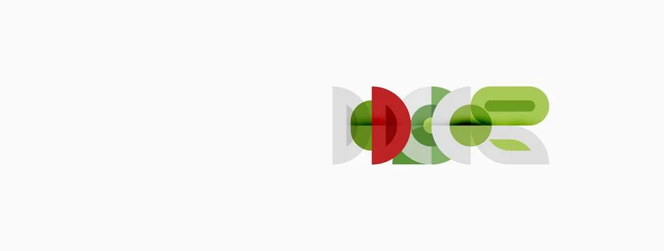 Logo features overlapping circles, red green hues. Minimalist design suggests Stock Illustration