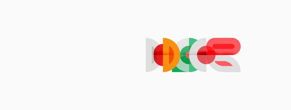 Logo features overlapping colorful circles, creating abstract design. Simple, Stock Illustration