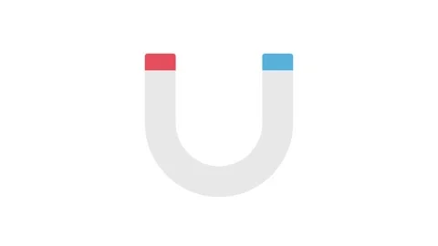 A logo featuring the letter "U" with a magnet placed on top. Stock Footage 334021195