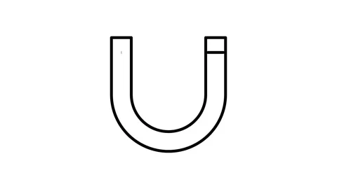 A logo featuring the letter "U" with a magnet placed on top, symbolizing at.. Stock Footage 334037658
