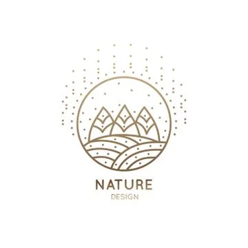 Logo fields and forest Illustrazione stock