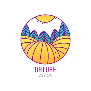 Logo fields color Stock Illustration