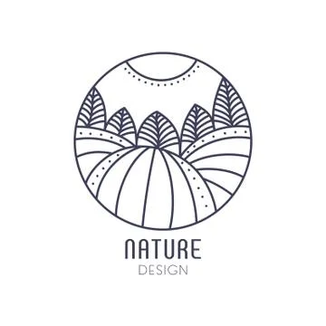 Logo fields outline Stock Illustration