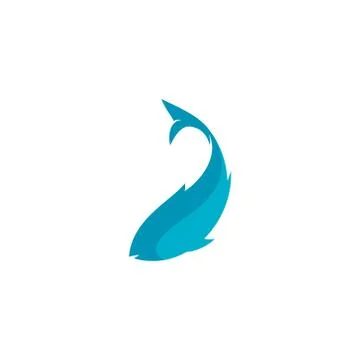 Logo of a fish swimming while turning its body Stock Illustration