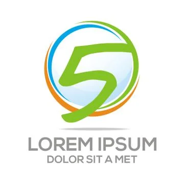 Logo Five Vector Number Stock Illustration