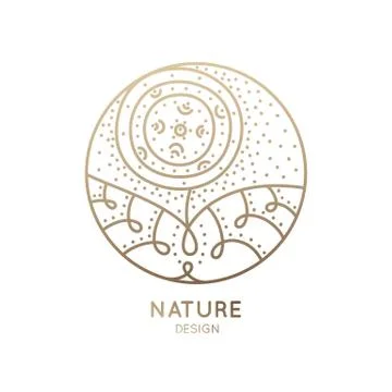 Logo flower with dots Stock Illustration