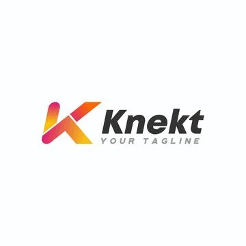 Logo font K. KT Design. Arrow image. Abstract lettering concept. Stock Illustration