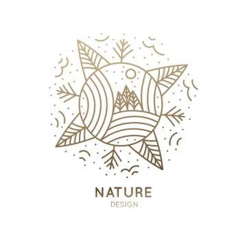 Logo forest in a circle Stock Illustration